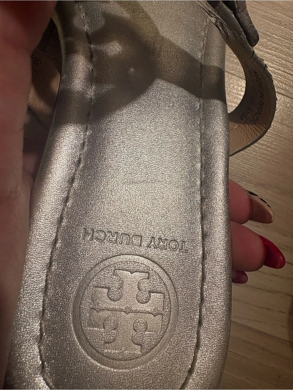 Tory Burch Metallic Silver Sandals